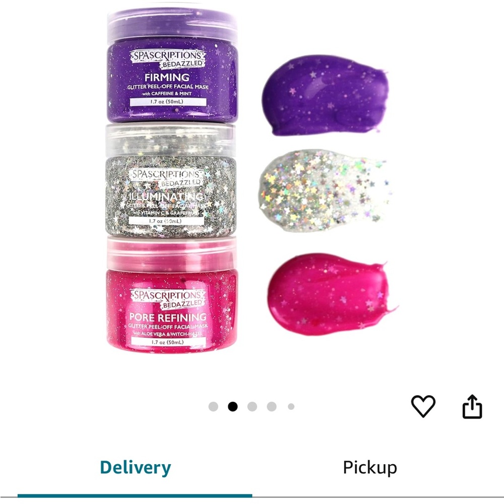 SpaScriptions BeDazzled- Firming & Pore Refining Glitter Peel-Off Masks - Picture 3 of 6